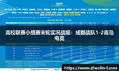高校联赛小组赛末轮实况战报：成都战队1-2青岛电竞